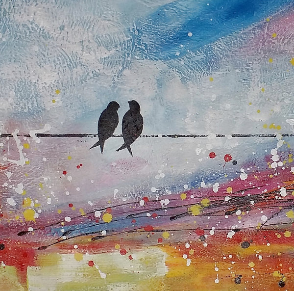 Original Artwork, Abstract Painting Love, Love Birds Painting, Canvas Painting-artworkcanvas