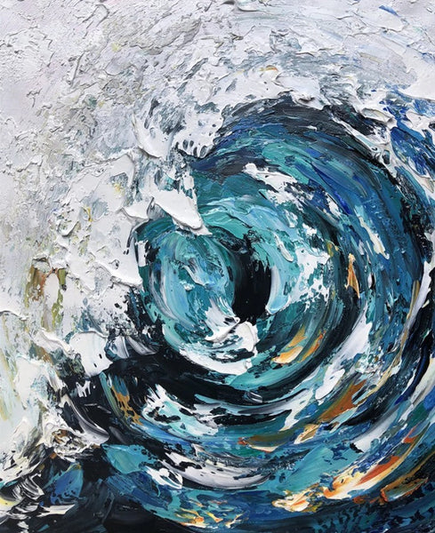 Big Wave Painting, Seascape Canvas Painting, Living Room Wall Art Painting, Landscape Canvas Paintings, Heavy Texture Canvas Art-artworkcanvas