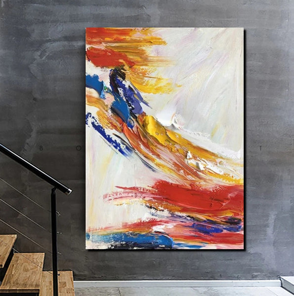 Living Room Wall Art Paintings, Acrylic Abstract Paintings Behind Sofa, Large Painting Behind Couch, Buy Abstract Painting Online, Simple Modern Art-artworkcanvas