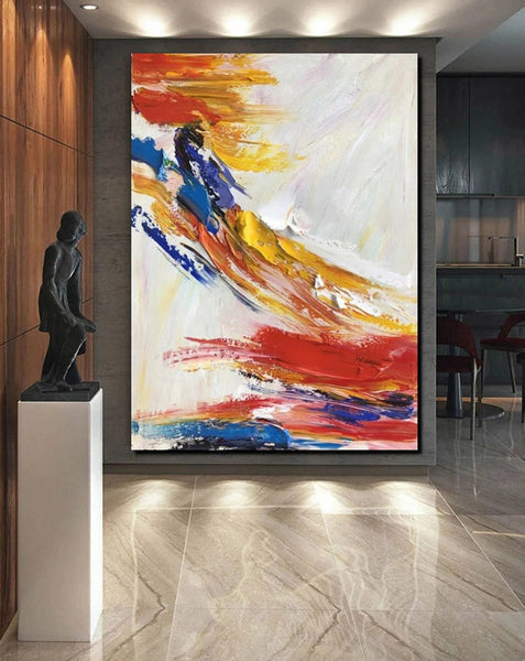 Living Room Wall Art Paintings, Acrylic Abstract Paintings Behind Sofa, Large Painting Behind Couch, Buy Abstract Painting Online, Simple Modern Art-artworkcanvas