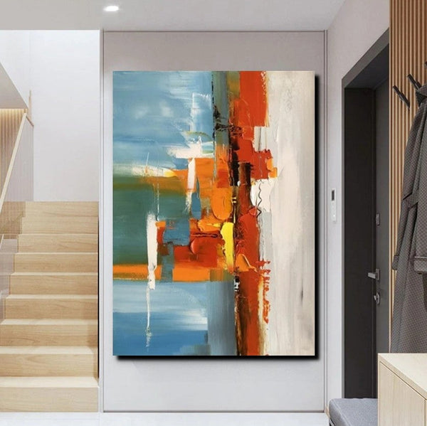 Abstract Paintings Behind Sofa, Heavy Texture Paintings for Living Room, Contemporary Modern Art, Buy Large Paintings Online-artworkcanvas