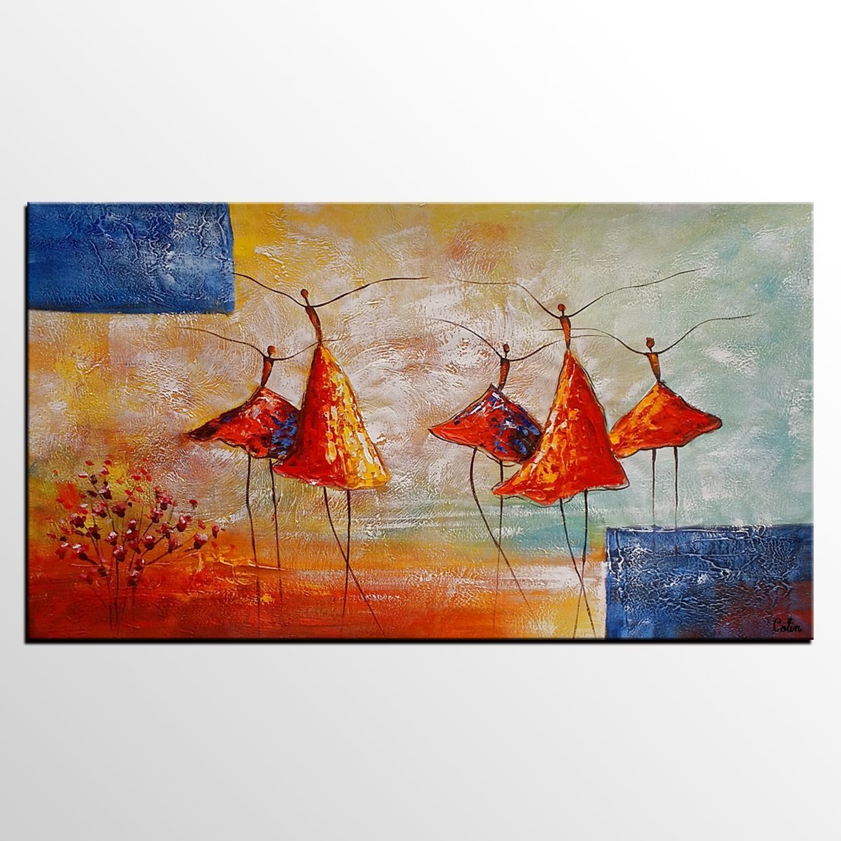 Wall Art Painting, Ballet Dancer Painting, Acrylic Painting for Sale, Simple Abstract Painting, Bedroom Canvas Painting-artworkcanvas