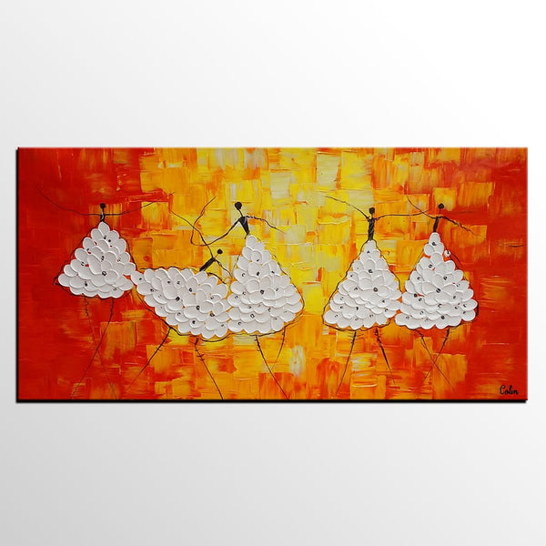 Simple Modern Art, Living Room Canvas Painting, Ballet Dancer Painting, Acrylic Painting on Canvas, Abstract Painting for Sale-artworkcanvas