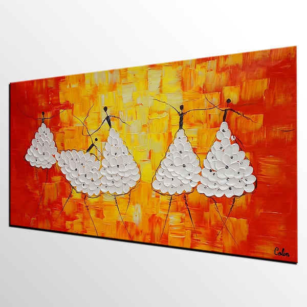 Simple Modern Art, Living Room Canvas Painting, Ballet Dancer Painting, Acrylic Painting on Canvas, Abstract Painting for Sale-artworkcanvas