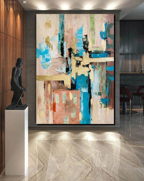 Abstract Paintings for Dining Room, Modern Paintings Behind Sofa, Palette Knife Canvas Art, Impasto Wall Art, Buy Paintings Online-artworkcanvas