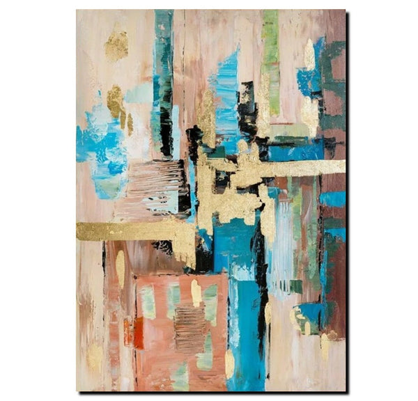 Abstract Paintings for Dining Room, Modern Paintings Behind Sofa, Palette Knife Canvas Art, Impasto Wall Art, Buy Paintings Online-artworkcanvas