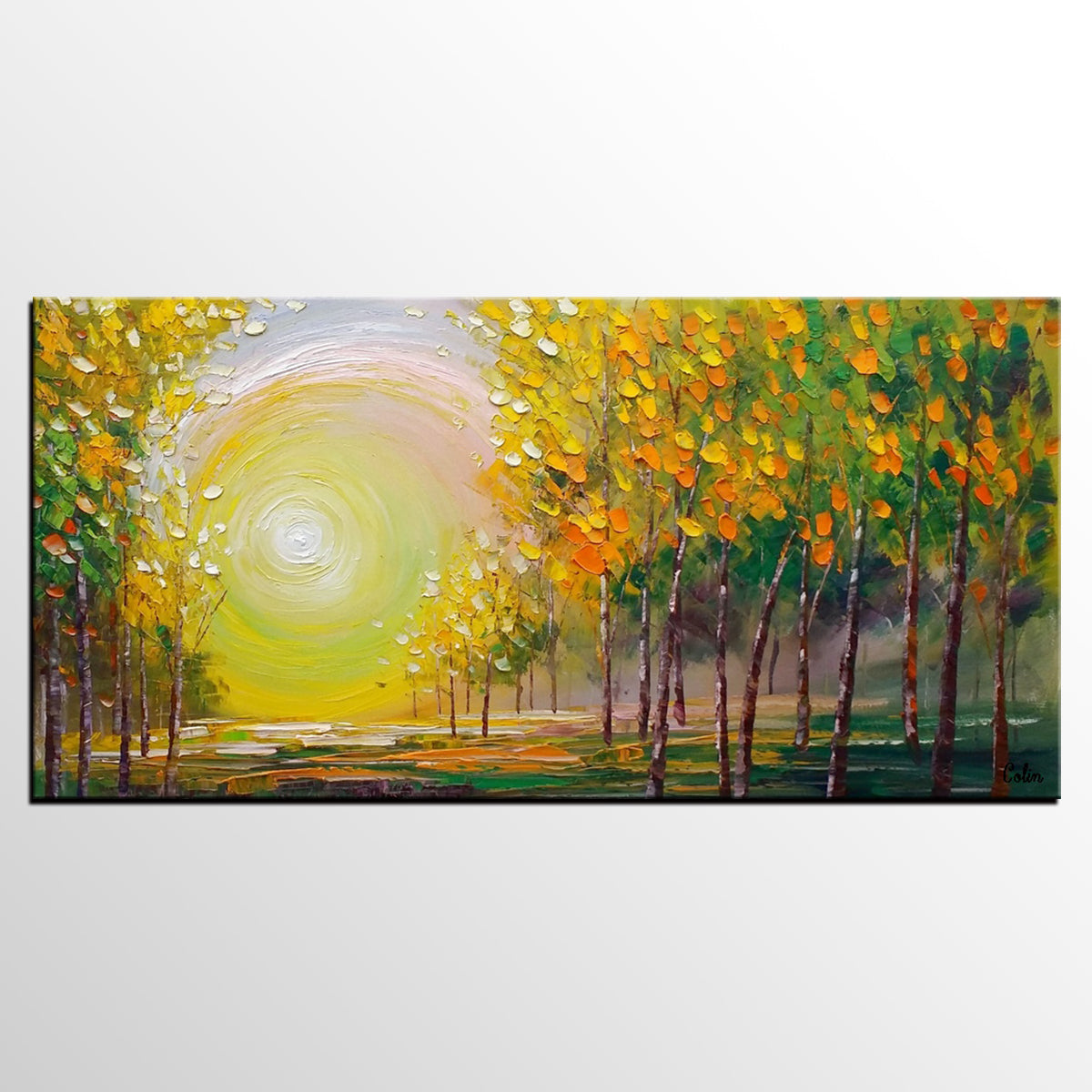 Oil Painting, Living Room Wall Art, Landscape Painting, Abstract