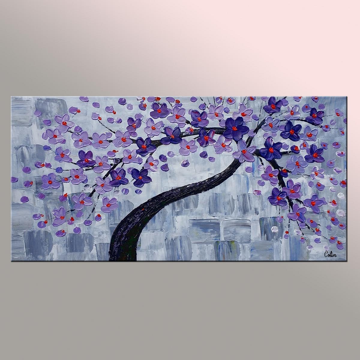 Flower Tree Painting, Original Wall Art, Flower Painting, Abstract Art