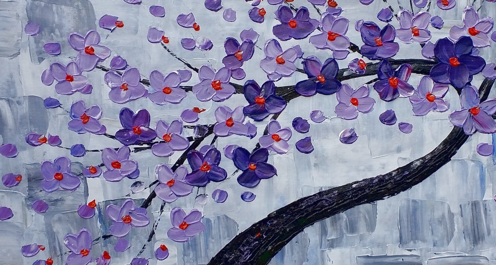 Flower Tree Painting, Original Wall Art, Flower Painting, Abstract Art