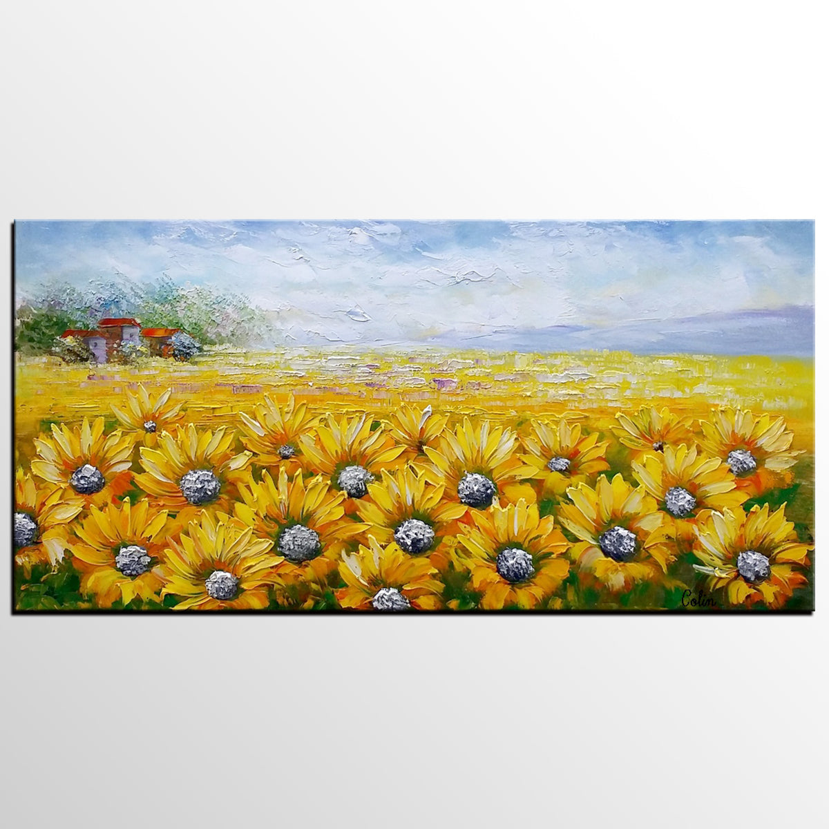 Sunflower Wall Art large wall art, heavy texture art, canvas painting, landscape Sunflower Wall Art large wall art, heavy texture art, canvas painting, landscape