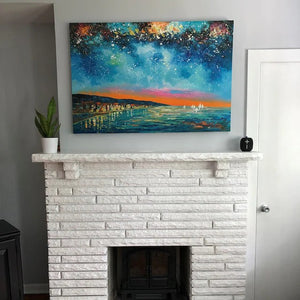 Buyer's Review on the Starry Night Sky Painting, Landscape Canvas Painting, Heavy Texture Canvas Art