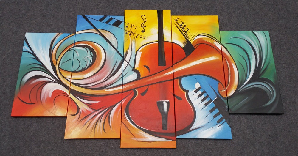 Painting Sample of Violin Musical Instruction Painting