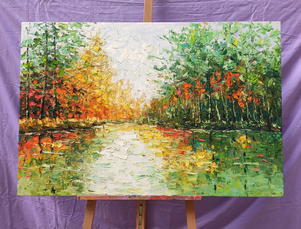 Buyer's Review on the Forest Tree by the Lake Painting, Landscape Paintings, Tree Landscape Painting