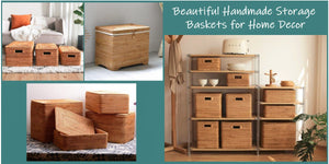 Large Rectangular Storage Baskets, Storage Baskets for Clothes, Storage Basket with Lid, Wicker Storage Baskets for Bathroom, Storage Baskets for Shelves, Storage Baskets for Kitchen