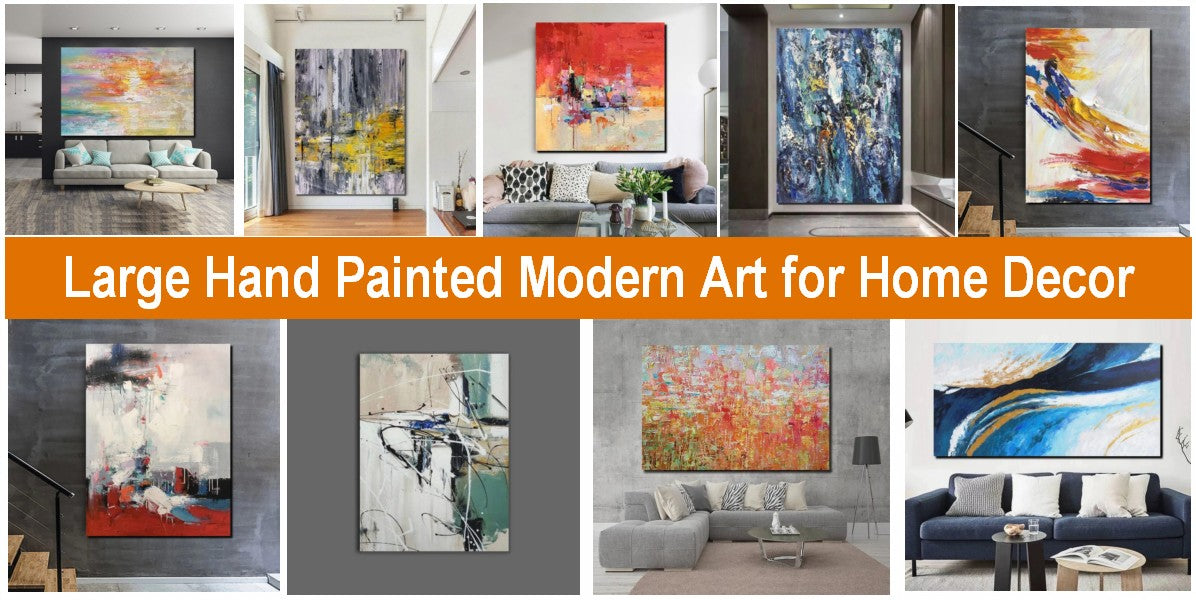 Modern Living Room Wall Art Ideas, Large Abstract Paintings for Dining ...