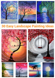 30 Easy Painting Ideas for Beginners, Easy Landscape Paintings, Simple Canvas Painting Ideas for Kids, Easy DIY Paintings, Easy Acrylic Paintings Ideas