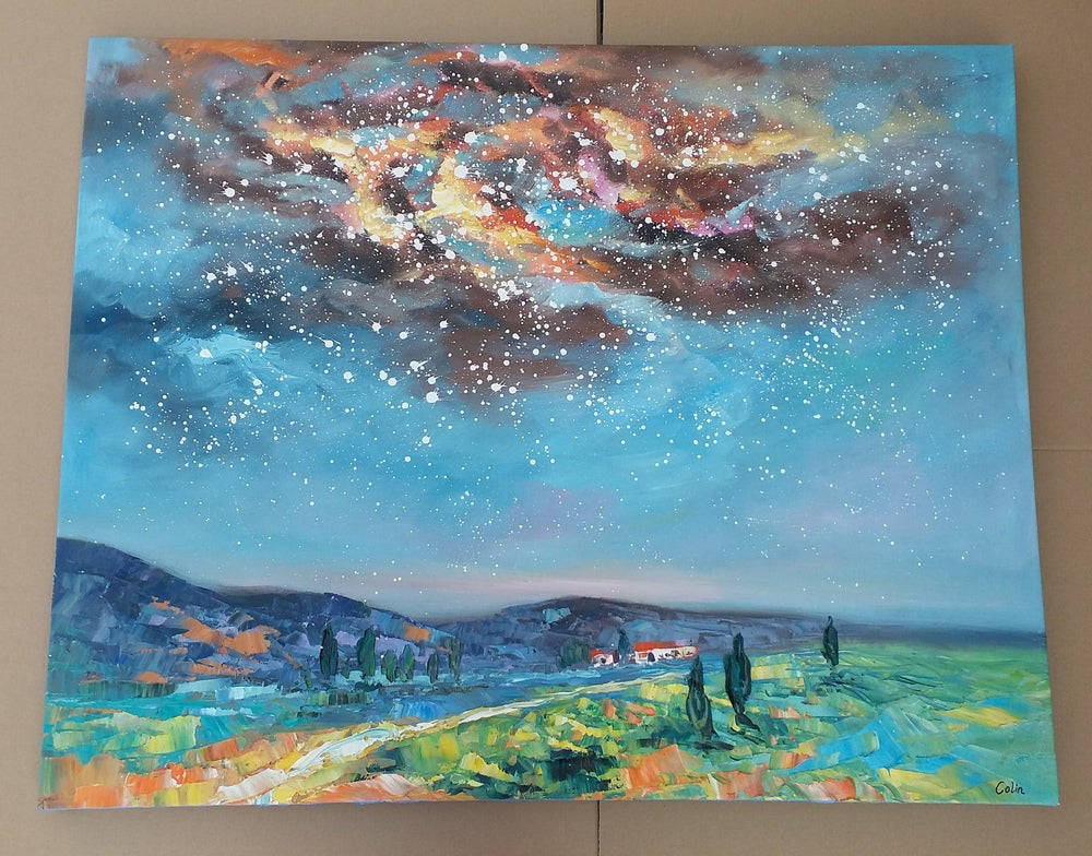 Starry Night Sky Painting I Recent Paint 32x40 inch