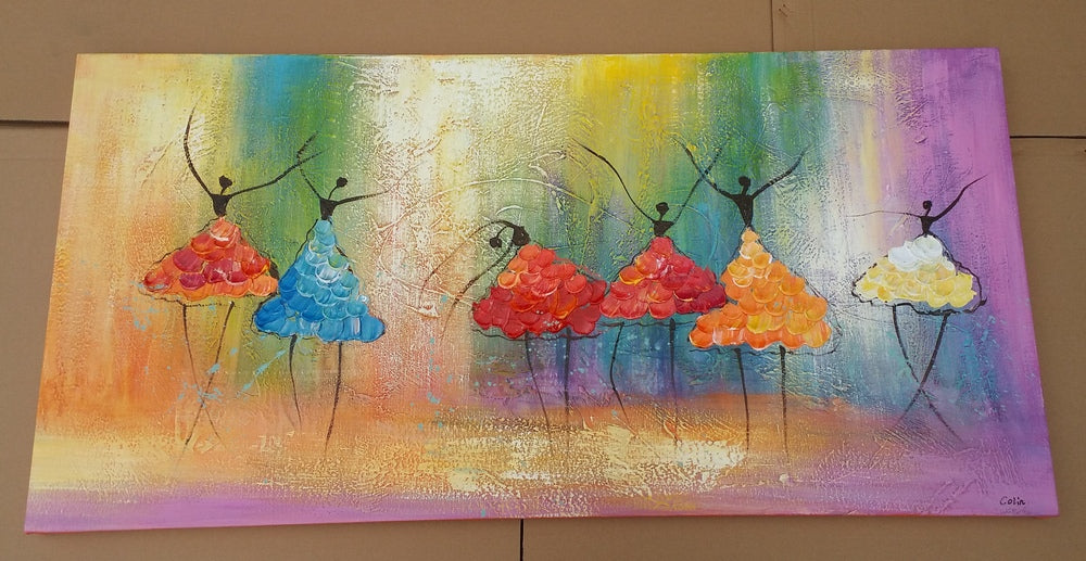 Ballet Dancers Painting I Recent Paint, Heavy Texture Paintings, Hand Painted Canvas Art, Large Abstract Wall Art Paintings, Acrylic Paintings for Bedroom, Buy Art Online