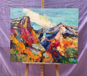 Painting Samples of Mountain Landscape Painting, Extra Large Canvas Painting