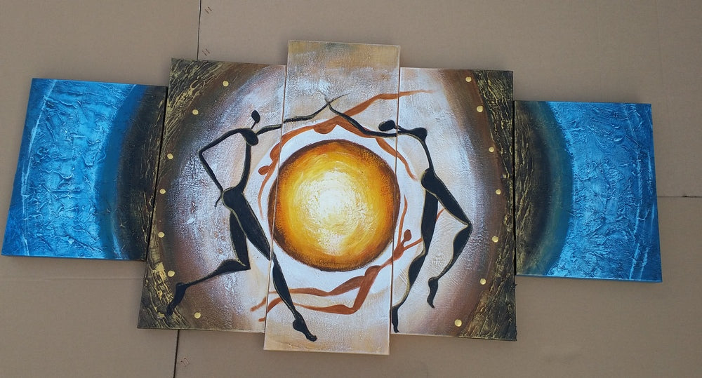 Painting Sample of 5 Panel Abstract Art, Large Modern Paintings for Living Room, Simple Modern Art, Abstract Canvas Wall Art Paintings