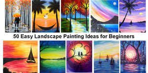 50 Easy Landscape Painting Ideas for Beginners, Simple Painting Ideas for Kids, Easy Acrylic Painting on Canvas, Easy Landscape Painting Ideas, Easy Abstract Wall Art Paintings