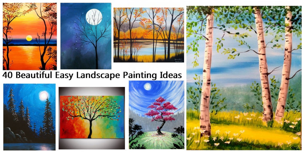 40 Simple Acrylic Painting Ideas for Beginners, Easy Canvas Painting Ideas, Easy Modern Painting Ideas for Beginners, Easy Landscape Painting Ideas
