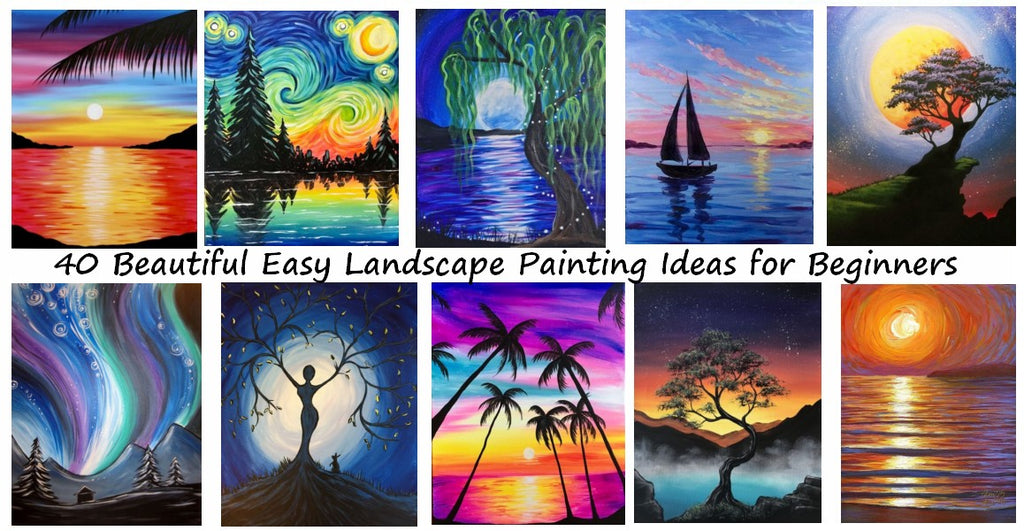 40 Easy Modern Painting Ideas for Beginners, Easy Landscape Painting Ideas, Simple Acrylic Painting Ideas for Beginners, Easy Canvas Painting Ideas