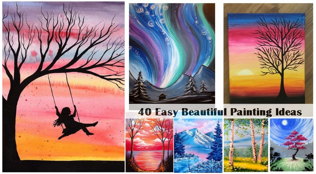 40 Easy Landscape Painting Ideas for Beginners, Simple Acrylic Painting Ideas for Beginners, Easy Modern Painting Ideas for Kids, Easy Canvas Painting Ideas