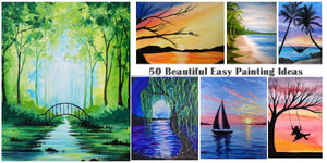 50 Easy Landscape Painting Ideas for Beginners, Easy Acrylic Painting on Canvas, Easy Landscape Painting Ideas, Simple Painting Ideas for Kids, Easy Abstract Wall Art Paintings
