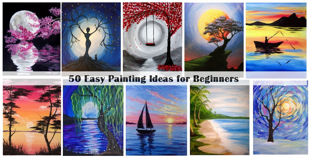 50 Easy Landscape Painting Ideas for Beginners, Simple Painting Ideas, Easy Acrylic Painting on Canvas, Easy Oil Painting Ideas for Kids, Easy Abstract Wall Art Paintings