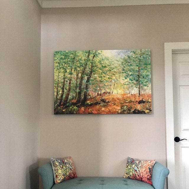 Buyer's Reviews on the Forest Tree Painting, Heavy Texture Art, Original Landscape Paintings, Hand Painted Canvas Art, Original Paintings, Hand Painted Canvas Art