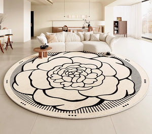 Modern Rug Ideas for Living Room, Bedroom Modern Round Rugs, Dining Room Contemporary Round Rugs, Circular Modern Rugs under Chairs-artworkcanvas