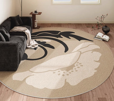Bathroom Modern Round Rugs, Circular Modern Rugs under Coffee Table, Round Modern Rugs in Living Room, Round Contemporary Modern Rugs for Bedroom-artworkcanvas