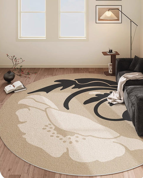 Bathroom Modern Round Rugs, Circular Modern Rugs under Coffee Table, Round Modern Rugs in Living Room, Round Contemporary Modern Rugs for Bedroom-artworkcanvas