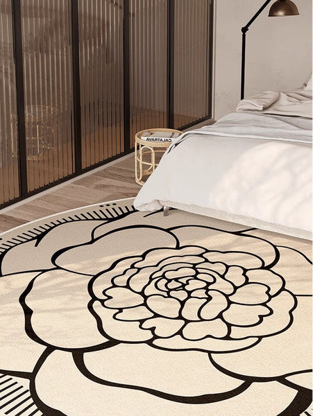 Modern Rug Ideas for Living Room, Bedroom Modern Round Rugs, Dining Room Contemporary Round Rugs, Circular Modern Rugs under Chairs-artworkcanvas