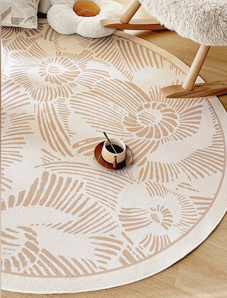 Dining Room Contemporary Round Rugs, Modern Rug Ideas for Living Room, Bedroom Modern Round Rugs, Circular Modern Rugs under Chairs-artworkcanvas