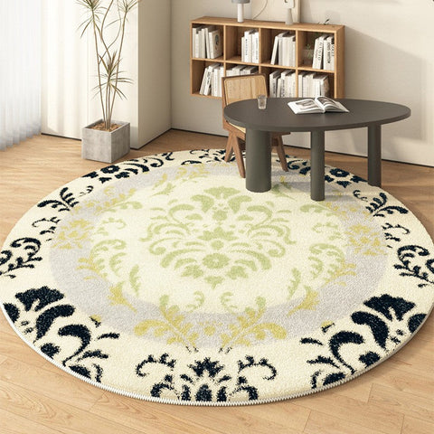 Modern Area Rugs under Coffee Table, Modern Rugs for Dining Room, Abstract Contemporary Round Rugs under Sofa, Geometric Modern Rugs for Bedroom-artworkcanvas