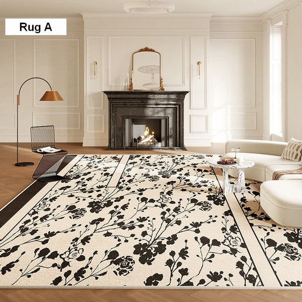Bedroom French Style Modern Rugs, Flower Pattern Modern Rugs for Interior Design, Contemporary Modern Rugs under Dining Room Table, Flower Pattern Modern Rugs for Living Room-artworkcanvas