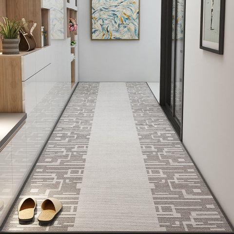 Entryway Runner Rug Ideas, Light Grey Modern Long Hallway Runners, Stain-resistant Non Slip Kitchen Runner Rugs, Long Hallway Runners, Extra Long Narrow Runner Rugs, Washable Entrance Hallway Runners-artworkcanvas