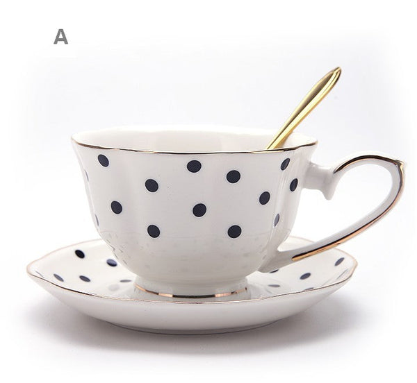 Unique Porcelain Cup and Saucer, Creative Ceramic Coffee Cups, Beautiful British Tea Cups, Creative Porcelain Tea Cup Set-artworkcanvas