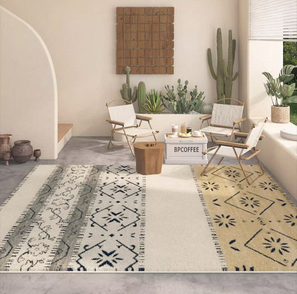 Thick Contemporary Area Rugs Next to Bed, Modern Runner Rugs for Hallway, Abstract Area Rugs for Living Room, Modern Rugs for Dining Room-artworkcanvas