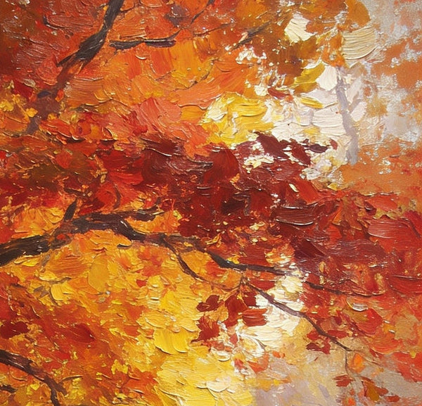 Autumn in the Deep Woods, Impasto Paintings, Landscape Oil Paintings, Original Small Paintings on Canvas, Simple Oil Paintings, Small Paintings on Canvas, Hand Painted Canvas Art-artworkcanvas