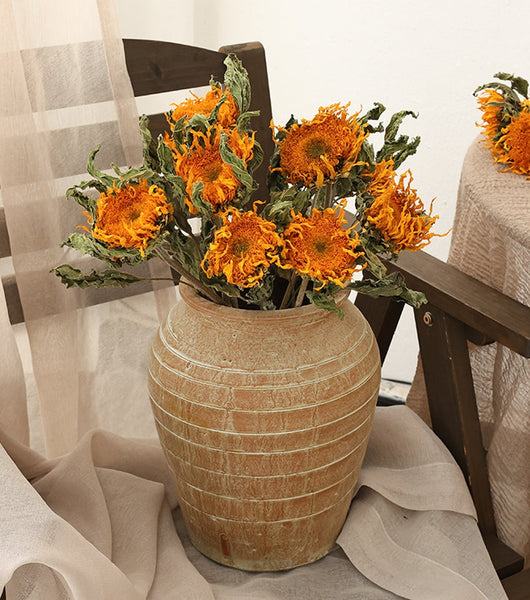 Natural Decorations, A Bunch of Sunflowers, Flower Arrangement, Handmade Artificial Flowers for Home Decor, Natural Dried Sunflower Stems-artworkcanvas