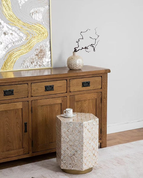 Portable Casual Side Table, Creative Coffee Table, Contemporary Small Sofa Side Table, Shell Small Side Table, Unique Small End Table-artworkcanvas