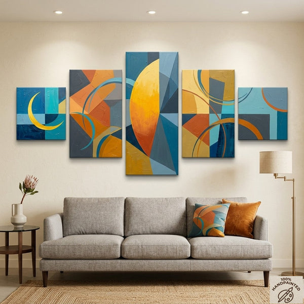 Original Modern Paintings, Geometric Contemporary Art, Abstract Acrylic Paintings, Hand Painted Canvas Art-artworkcanvas