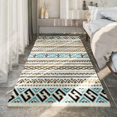 Geometric Modern Rugs for Living Room, Abstract Modern Runner Rugs Next to Bedroom, Modern Rug for Sale, Contemporary Rugs for Dining Room-artworkcanvas