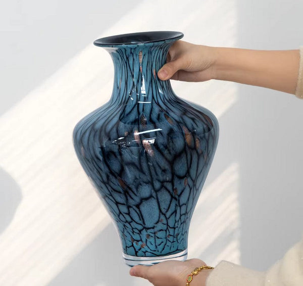 Handmade Liuli Vases, Centerpiece Vases on Table, Colored Glaze Vase for Modern Home Decor, Glass Bud Vases, Bouquet Flower Vase-artworkcanvas