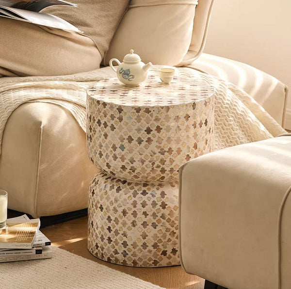 Elegant Small End Table, Modern Side Table, Contemporary Bedside Table, Bedside Small Side Table, Creative Coffee Table, Contemporary Side Table, Portable Casual Side Table, Shell Small Sofa Side Table-artworkcanvas