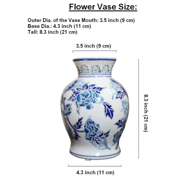 Porcelain Flower Vases, Centerpiece Ceramic Bouquet Vases, Handmade Flower Vase, Vintage Flower Vases on Dining Table-artworkcanvas