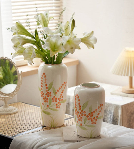 Dining Table Centerpiece, Ceramic Bouquet Vases, Porcelain Flower Vases, Large Flower Vases on Table, Handmade Water Holding Flower Vase-artworkcanvas